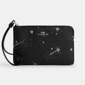 COACH Corner Zip Wristlet With Star Print